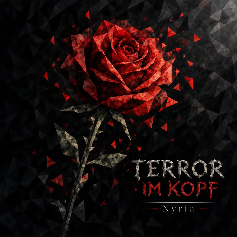 Cover „Terror im Kopf“: zersplitterte rote Rose